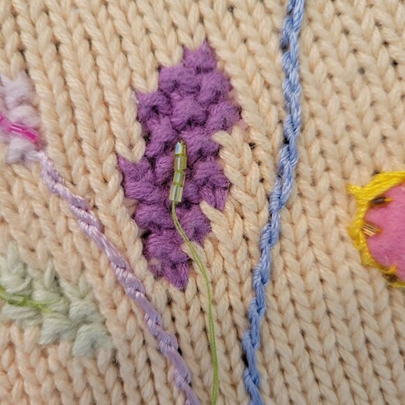 Storybook Knits Cardigan Embroidered Folk Lore Garden Full Zip‎ M - Picture 8 of 9